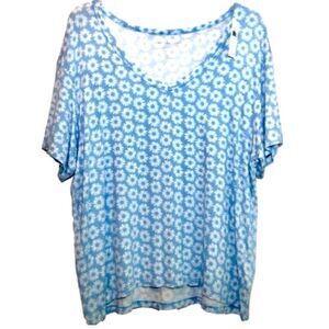 American Eagle Soft and Sexy Floral Top in Blue/White Women’s Medium